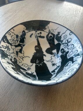 Japanese Rice Soup Noodle Bowl ~ Made in Japan ~ Ninjas Black Design